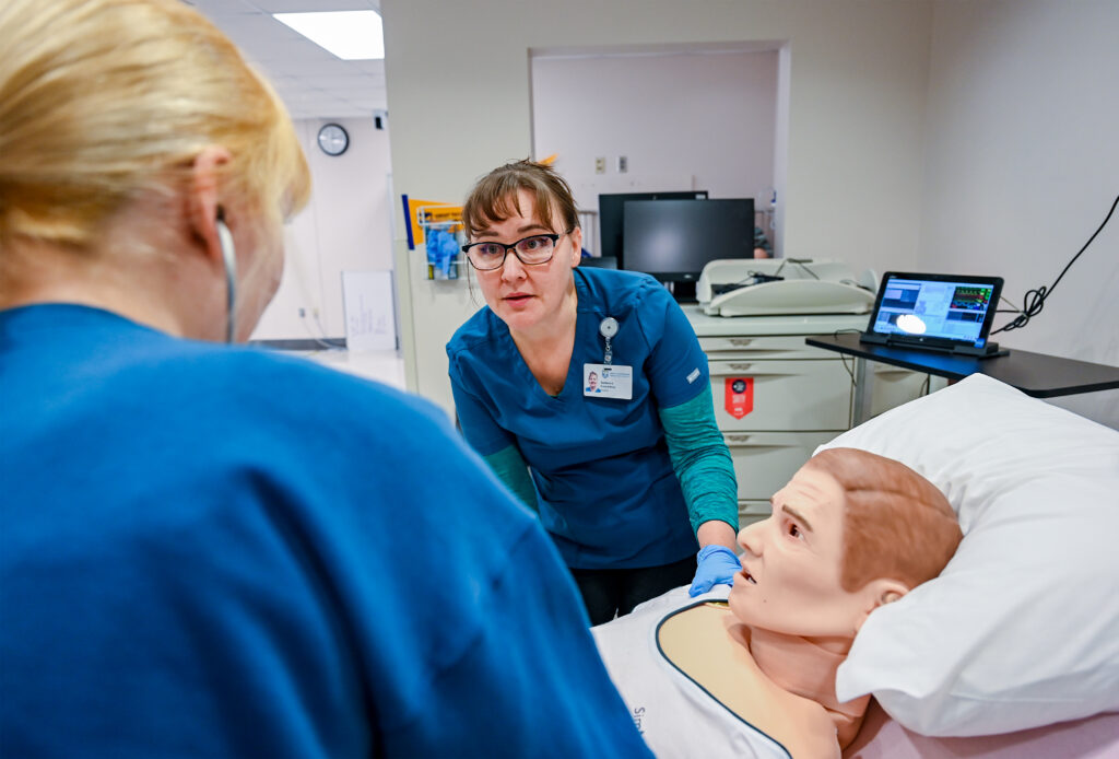 PN students learning in sim lab