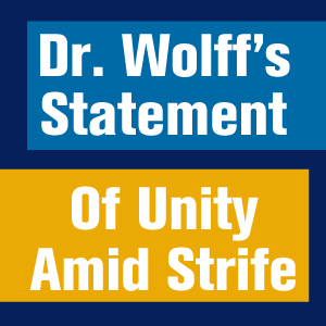 Dr. Wolff calls for unity amid strife