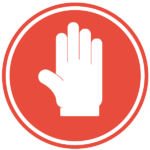 Hand in red circle indicating stop